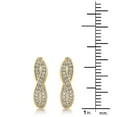 thumbnail image 3 of Genuine 0.02 cttw Diamond Accent Twisted Hoop Earrings In 14K Yellow Gold Plated, 3 of 4