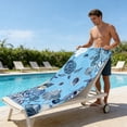 thumbnail image 4 of Amzcrzy Polyester Ocean Elements Beach Towel Oceans-Themed Beach Towel Starfishs Seashells and Sea Turtle Fast-Drying Absorbent Bath Towel Microfiber Beach Towel Non-Functional Blankets, 4 of 6