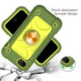 thumbnail image 5 of for iPhone 6 / 6S Case with Ring Stand, Heavy Duty Military Grade Rugged Shockproof Silicone Rubber Magnetic Kickstand Holder Case for Women Girls For iPhone 6 / 6S, Green+Yellow, 5 of 8
