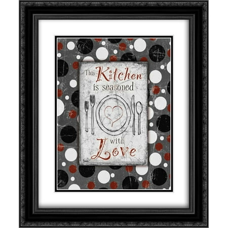 - Kitchen Love Grey 2x Matted 20x24 Black Ornate Framed Art Print by Stimson, Diane