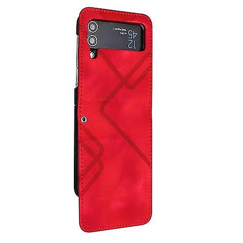 Funda de cuero con estampado de líneas para Samsung Galaxy Z Flip4