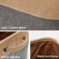 thumbnail image 3 of Sturdy Metal Rod Frame Storage Basket For Living Room And Playroom, Canvas Fabric Organizer With Handles (Pack Of 3), 3 of 4