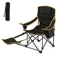 thumbnail image 1 of Costway Silla De Camping Con Reposapiés Desmontable, Portátil 2 En 1, Reclinable Con Respaldo Ajustable, Silla De Patio Con Portavasos, Bolsa Refrigeradora, Sillón Plegable Para Picnic, Pesca, 1 of 3