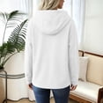 thumbnail image 3 of Ozmmyan Womens Zip Up Hooded Jacket Drawstring Waist Long Sleeve Lightweight Casual Sweatshirt Coat Fall Winter Outerwear, 3 of 6