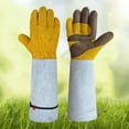 thumbnail image 2 of Cowhide Long Tube Gardening Needle Proof Labor Garden Gloves, 2 of 7