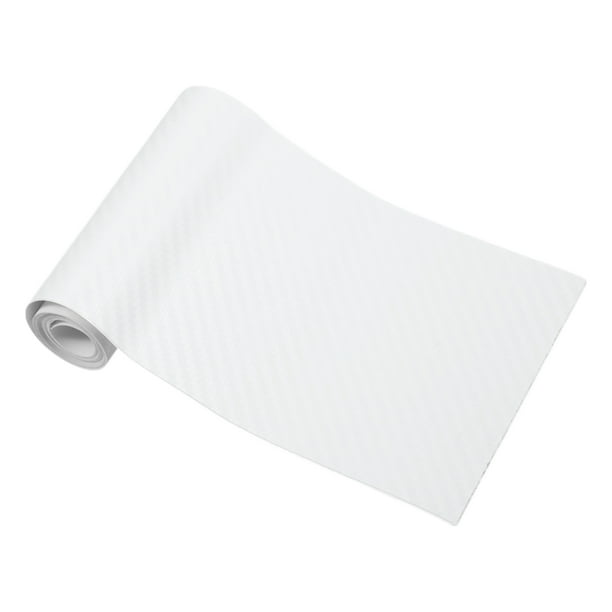 Película Protectora de Envoltura de Carro de Patrón de Fibra de Carbono Blanca Única 0.3ft x 5ft Cubierta de Vinilo Interior Exterior 5.5mil 1 Pc Universal