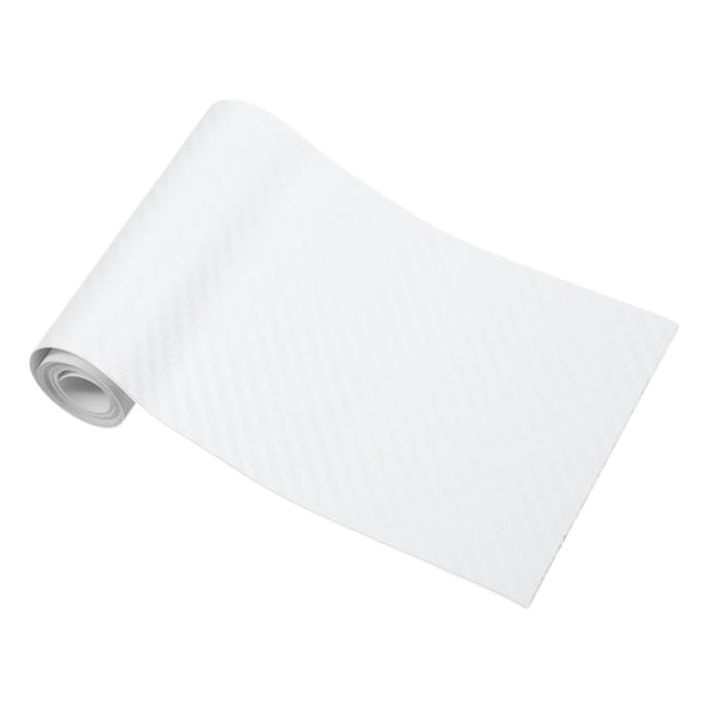 Película Protectora de Envoltura de Carro de Patrón de Fibra de Carbono Blanca Única 0.3ft x 5ft Cubierta de Vinilo Interior Exterior 5.5mil 1 Pc Universal