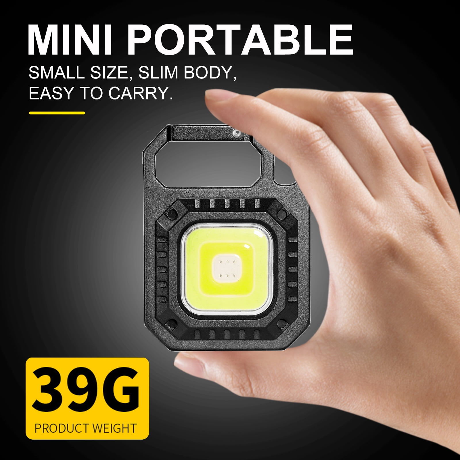 LETOUR Mini Keychain Flashlight 2-Pack 1000 Lumens IPX6 Waterproof, 7 Modes COB USB-C Rechargeable with Magnetic Base for Camping, Hiking, Emergencies