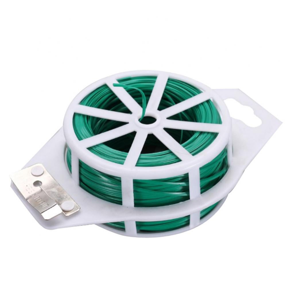Cable Tie with Cutter 100M Twist Tie Garden Wire Plastic Coated Twine