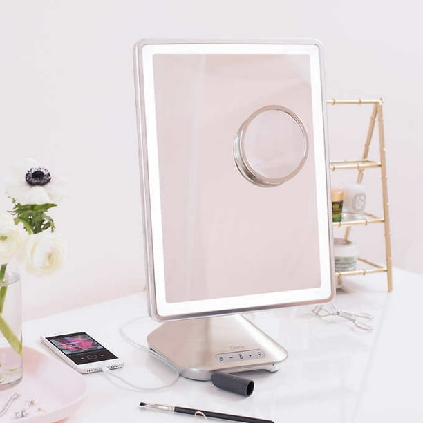 iHome 10" x 13" Telescoping Portable Vanity Mirror with Bluetooth