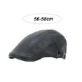 thumbnail image 2 of Newsboy Hats for Men Leather Flat Cap Gatsby Driving Cabbie Hat,Black，G131547, 2 of 5