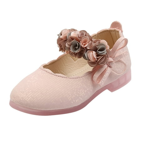 

EHTMSAK Kids Girl s Party School Wedding Mary Jane Flats Toddler Baby Flower Dress Spring Summer Fall Ballet Shoes Pink 15M-6Y 22