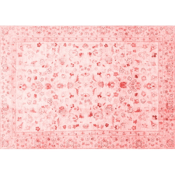 Ahgly Company Indoor Rectangle Oriental Red Traditional Area Rugs, 7' x 10'