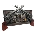 thumbnail image 2 of No Warning For Trespassers Wild West Dual Six Shooter Guns With Bullets Wall Art Sign Plaque Decor 3D Figurine, 2 of 5