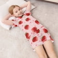 thumbnail image 6 of Silky Satin Kids' Pajama Set Breathable & Smooth Unisex Button-Down Pajamas Strawberry and Pink Polka XX-Large, 6 of 8