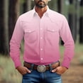 thumbnail image 2 of Sookity Men Button Down Laple Collar Shirts Western Long Sleeve Shirts Regular Fit Casual Solid Basic Work Shirts with Chest Pockets Mens Shirts Long Sleeve Pink,XXXL, 2 of 9