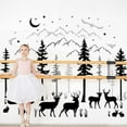 thumbnail image 4 of Mountain Wall Stickers Forest Deer Pine Trees Wall Decal Woodland Peel and Stick Vinyl Wall Art Decals TV Wall Decor for Baby Nursery Kids Playroom Bedroom Living Room Yellow Green, 4 of 6