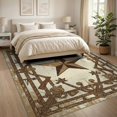 thumbnail image 3 of ODIKA 8'x10' Washable Area Rug Non-Slip Chair-Friendly Mat Cowboy Vintage Farmhouse Border Round Runway Themed Trailer Hooks Flowing for Dining Room, Large Office, Lounge, 3 of 7