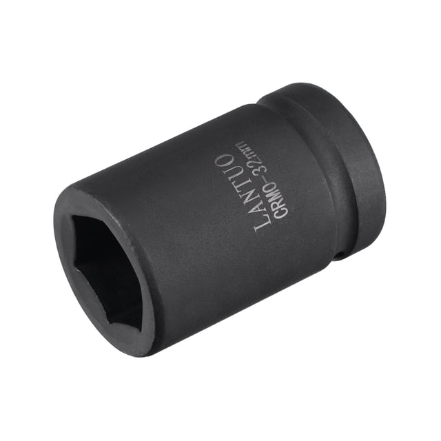Enchufe de impacto de 1 pulgada y 32 mm, CR-MO de 80 mm de longitud, tamaño métrico estándar