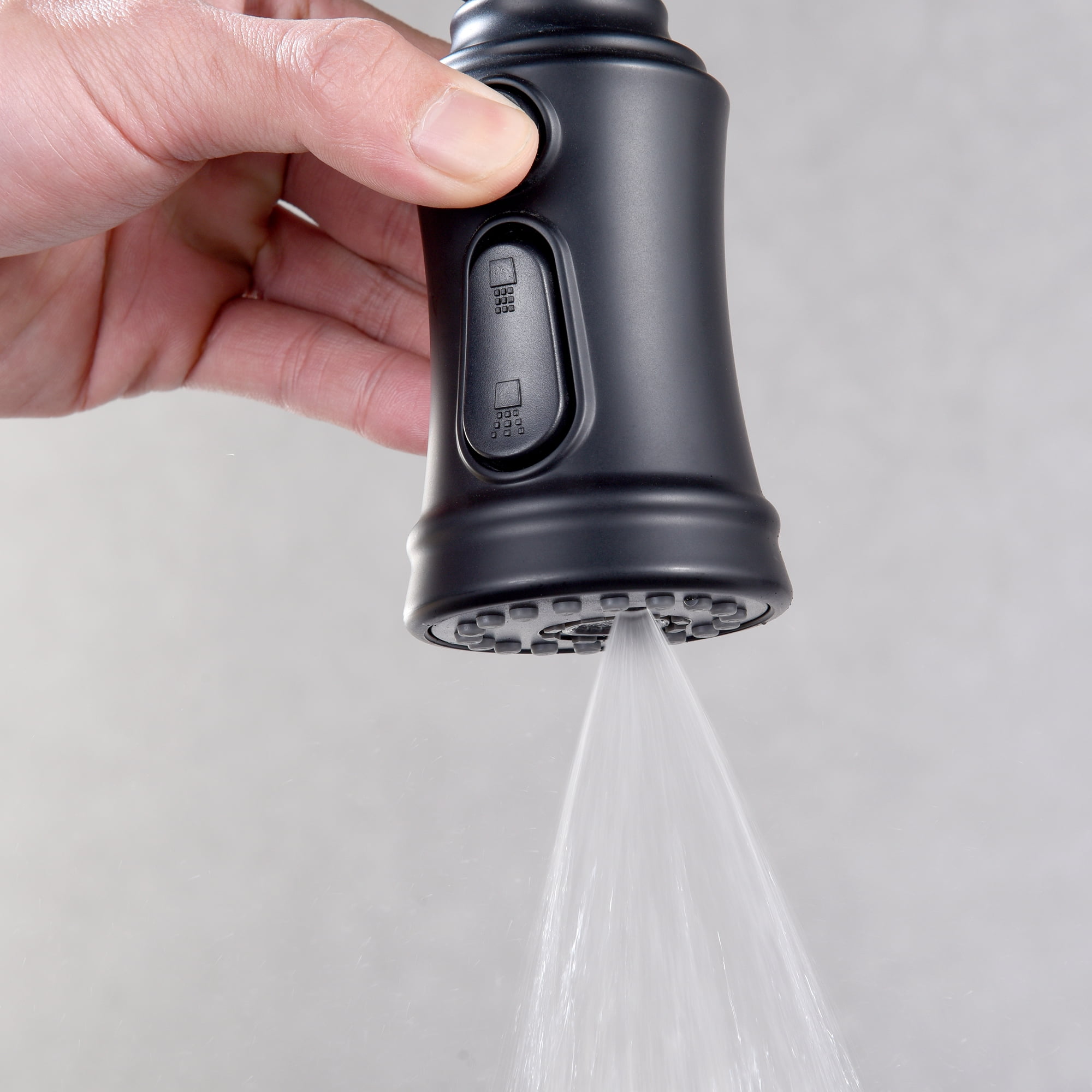 Sumerain Pull-Down Kitchen Faucet with Sprayer, Stainless Steel Single Lever, 1-Hole, Matte Black