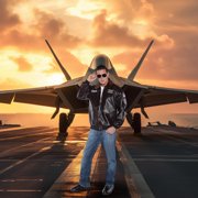 Underwraps Flying High Jet Pilot Adult Costume Bomber Jacket-XX-large