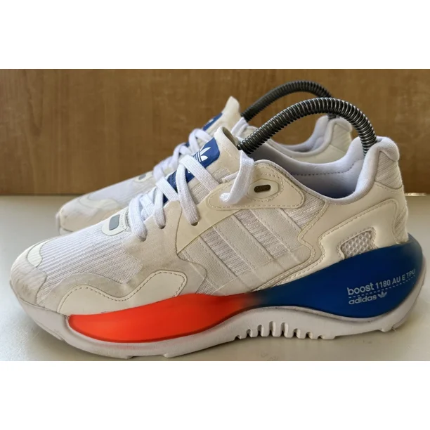 Adi - das ZX Alkyne Mens Size US 5 Blue Coral White Orange Shoes Sneakers Runners