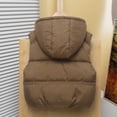 thumbnail image 5 of Maqroz Girls Quilted Sleeveless Jackets Snap Button Down Hooded Coat Casual Warm Lightweight Solid Color Daily Wear for Fall Winter, 5 of 5