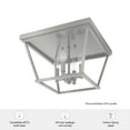 thumbnail image 7 of Hunter - Laurel Ridge 4-light Brushed Nickel, Large Flush Mount Light, Dimmable, Formal Style, Square Shaped, for Bedrooms, Dining, Living Rooms - 19076, 7 of 7
