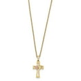 thumbnail image 2 of Diamond2Deal 10K Tri-Color Gold Cross Necklace for Women 18", 2 of 4