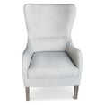 Elle Decor MidCentury Modern Wingback Chair in TwoToned Beige