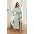 thumbnail image 4 of U2SKIIN Women Long Robes, Lightweight Knit Spa Bathrobe Soft Loungewear,(Dusty Green,M), 4 of 5