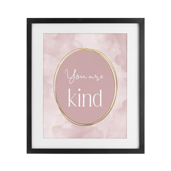 Stupell Industries Modern Pink Golden Affirmation Black Framed Print Under Glass, 13 x 16, by Christine Simpson Art