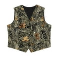 thumbnail image 4 of Garronmavis Camo Hunting Forest Boys Suit Vest Lightweight Waistcoat Vest with Pockets Fashion 3-button Single Breasted Closure & 2 Slit Pockets Stylish Adjustable Back Strap Vests, 4 of 7