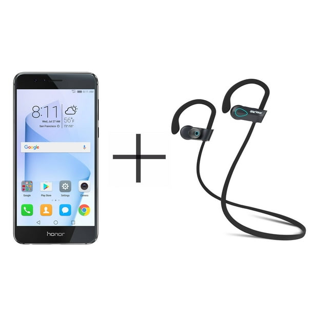 Slank Onderdrukking telegram HUAWEI Honor 8 FRD-L04 Unlocked GSM Smartphone and SHARKK Flex 20 Wireless  Bluetooth Waterproof Headphones with Mic, Black (Value Bundle) - Walmart.com