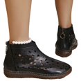 thumbnail image 6 of Willtoo Women's Casual Flats Shoes High Top Fashionable Hollow Out Shoes with Back Zipper Breathable Round Toe Soft Sole Comfortable Walking Footwear, 6 of 6
