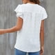 thumbnail image 5 of Camiseta Tops Camisa de Mujer Sexy con Cuello en V Top de Verano Blusas Elegantes de Color Sólido Mangas con Volantes Sueltas Transpirables ANGGREK Otros, 5 of 6