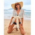 thumbnail image 6 of Zeagoo Womens Crochet Kimono Cardigan Open Front Knit Hollow Out Lightweight Cover Up with Tassel, 6 of 7