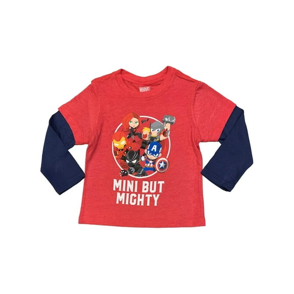Marvel Toddler Boys' Mini But Mighty Long Sleeve Tee, Red