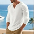 thumbnail image 6 of yillto Ribbed Long Sleeve Tops for Mens V Neck Buttons Slim Shirts Athletic Gym Lightweight Tee, 6 of 7