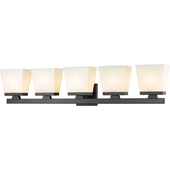 5 Light Vanity Light Fixture in Modern Style-7.75 inches Tall and 36 inches Wide-Matte Black Finish Bailey Street Home 372-Bel-4619863