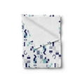thumbnail image 2 of Mid Century Soft Flannel Fleece Blanket, Art Deco Inspired Pattern from Seventies with Geometrical Shapes, Cozy Plush for Indoor and Outdoor Use, 50" x 60", Turquoise Navy Blue Grey, by Ambesonne, 2 of 5