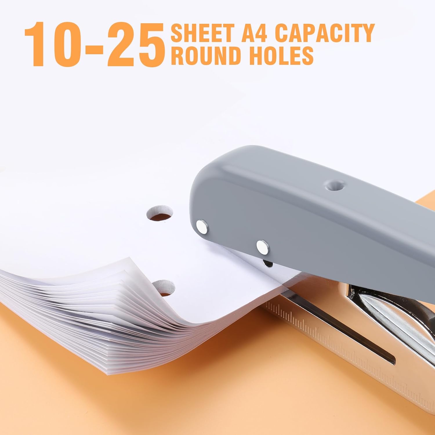 ABCISI 1/8 Hole Punch, Hole Puncher 25 Sheets Capacity One Hole Punch Heavy Duty Paper Punch for Paper ID PVC Cards Scrapbook Album (3MM)