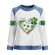 thumbnail image 2 of TaTaai Women's St Patrick's Day Fashion Long Sleeve Shirt, Color Block Round Neck, Casual Soft Fit for Holiday Casual Daily Outfits Gift, 2 of 5