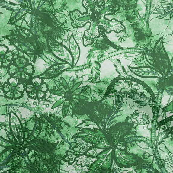 oneOone Rayon Green Fabric Abstract Floral Sewing Fabric By The Yard Printed Diy Clothing Sewing Supplies 56 Inch Wide