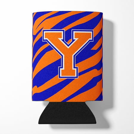 

Carolines Treasures CJ1023-YCC Letter Y Initial Tiger Stripe - Blue Orange Can or Bottle Hugger Can Hugger multicolor