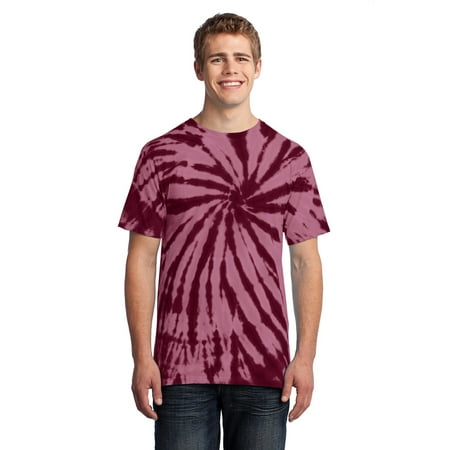 Port & Company Tie-Dye Tee. Maroon. 4XL. (Best Way To Re Dye Black Clothes)