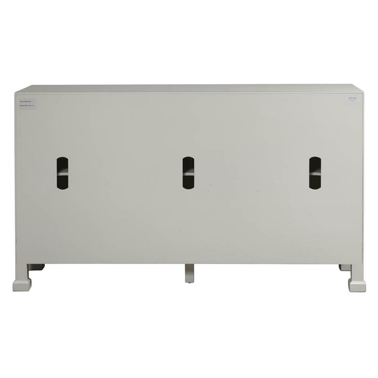 Pulaski modern geometric white 4 door credenza discount