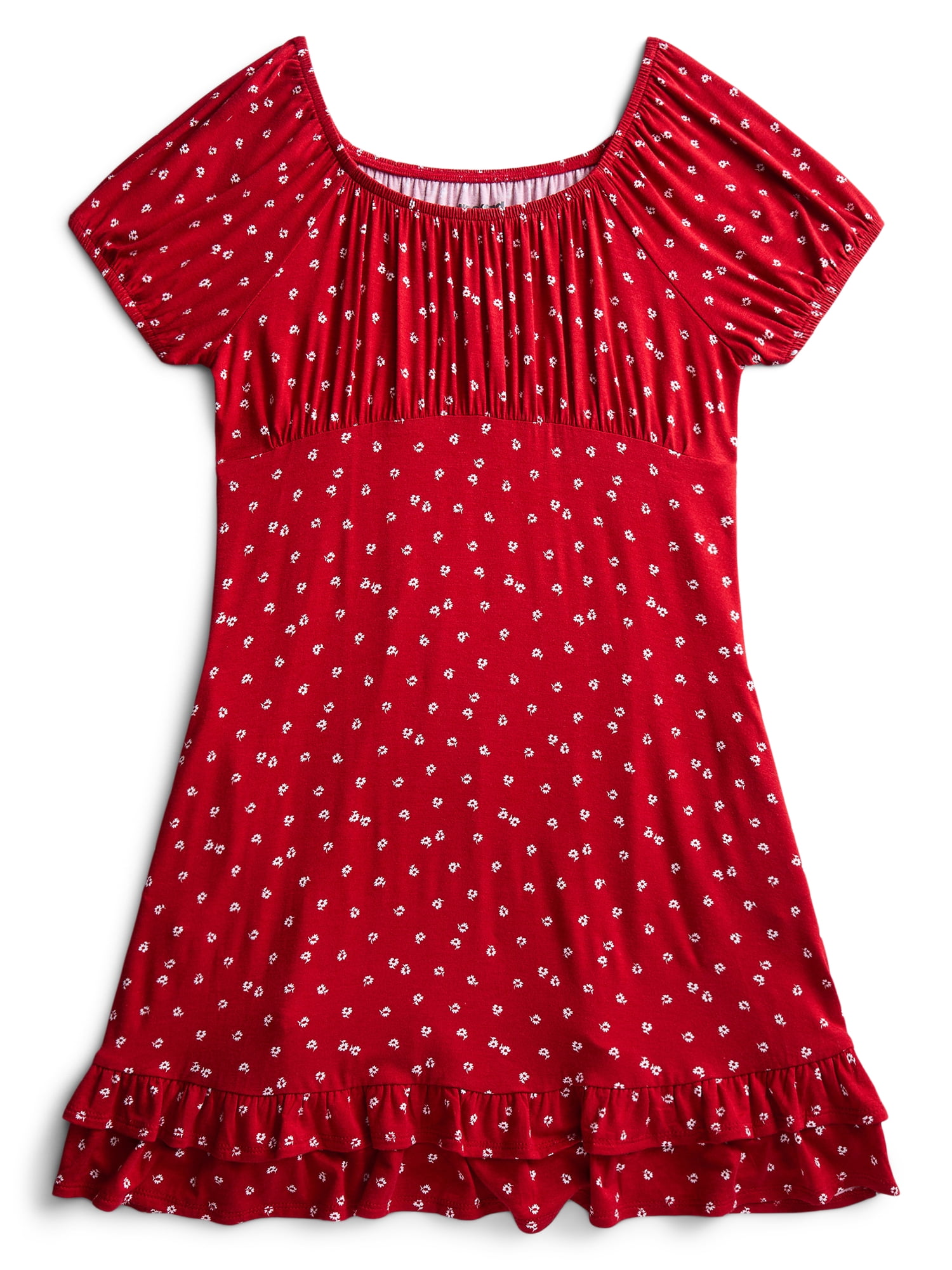 Weekend Academy Girls Knit Puff Sleeve Peasant Dress, Sizes 4-18