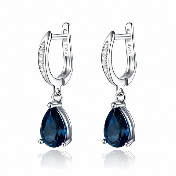 Teardrop Austrian Crystal Drop Dangle Earrings for Women 925 Sterling Silver Hook Hypoallergenic Jewelry