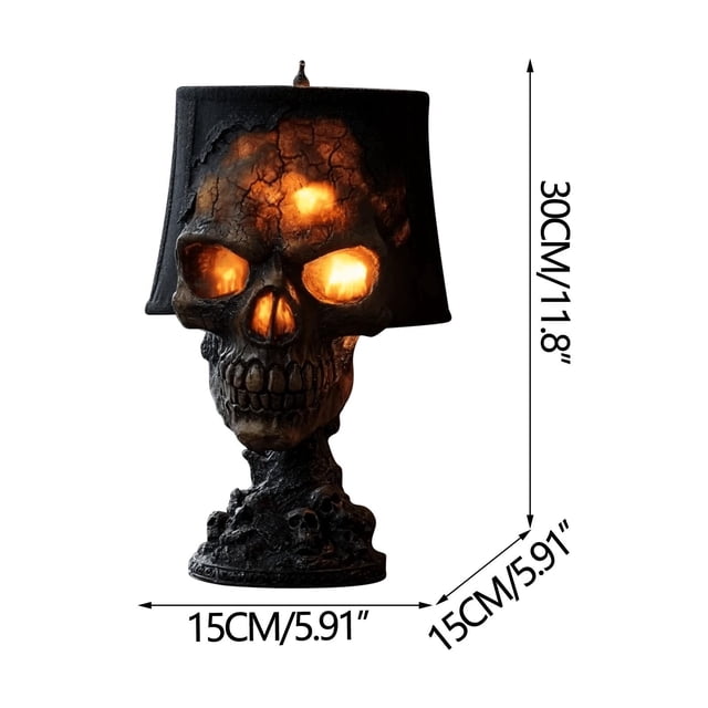 Ampoule de Noël Skull 万万节 avec Design en Résine Réaliste et LED à Piles pour Décoration et Fêtes à Thème